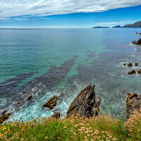 Buy canvas prints of on the cliffs above Coumeenoole Beach by Derek Daniel