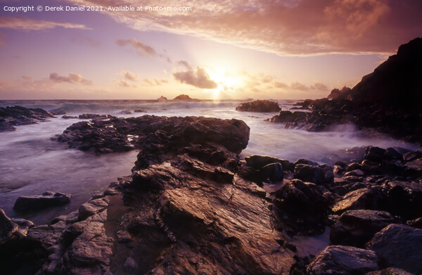 Sunset at Cape Cornwall Picture Board by Derek Daniel