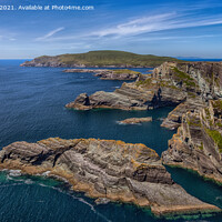 Buy canvas prints of Kerry Cliffs #2, Ireland (panoramic) by Derek Daniel