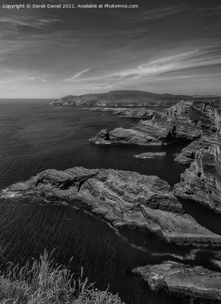 Kerry Cliffs #2, Ireland (mono) Picture Board by Derek Daniel