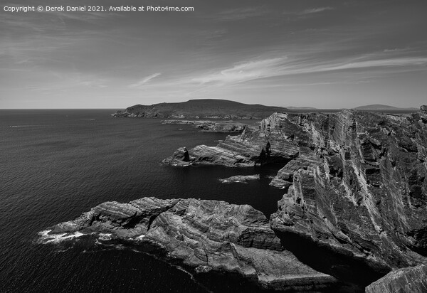 Kerry Cliffs #3, Ireland (mono) Picture Board by Derek Daniel