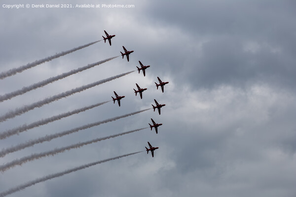 Thrilling Display by The Red Arrows Picture Board by Derek Daniel
