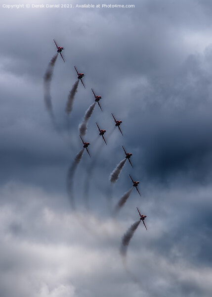 Thrilling Red Arrows Display over Bournemouth Picture Board by Derek Daniel