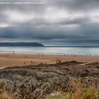 Buy canvas prints of Golden Sands and Waves at Woolacombe by Derek Daniel
