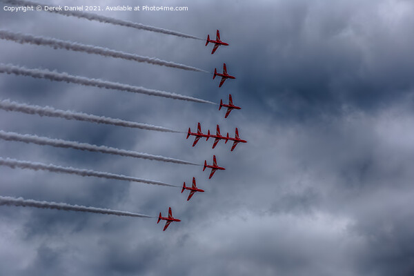 Thrilling Red Arrows Take Over Bournemouth Sky Picture Board by Derek Daniel
