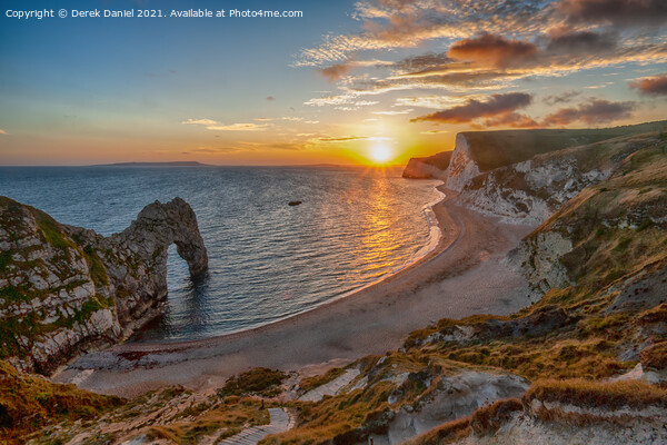 Durdle Dor Sunset, Dorset Picture Board by Derek Daniel
