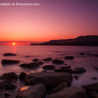 Buy canvas prints of Kimmeridge Sunset #5 (panoramic) by Derek Daniel