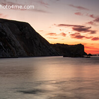 Buy canvas prints of Man O'War Bay Sunrise, Dorset (panoramic) by Derek Daniel