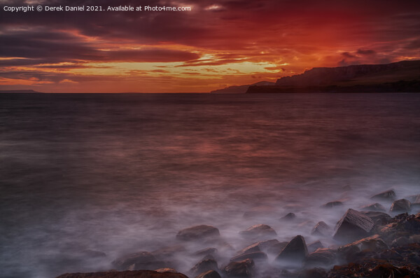 Stunning Sunset over the Jurassic Seascape Picture Board by Derek Daniel