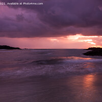 Buy canvas prints of Trearddur Beach Sunset by Derek Daniel