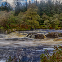 Buy canvas prints of The fast flowing river through Glen Orchy by Derek Daniel