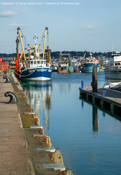 Fishing Boats at Poole Quay Picture Board by Derek Daniel