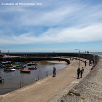 Buy canvas prints of On Top of the Harbour Wall (The Cobb) by Derek Daniel