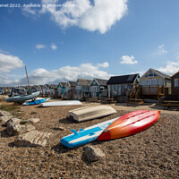 Buy canvas prints of Boats and Beach Huts by Derek Daniel