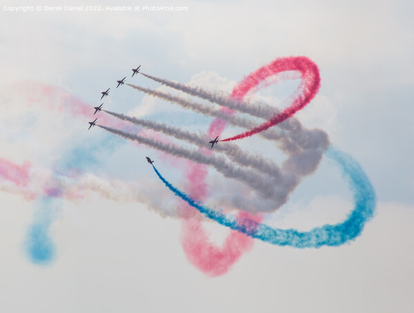Red Arrows Bournemouth Air Show 2022 Picture Board by Derek Daniel
