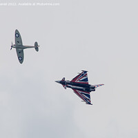 Buy canvas prints of Spitfire and Typhoon at Bournemouth Airshow by Derek Daniel