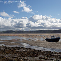 Buy canvas prints of Marooned Boat, Red Wharf Bay, Anglesey by Derek Daniel