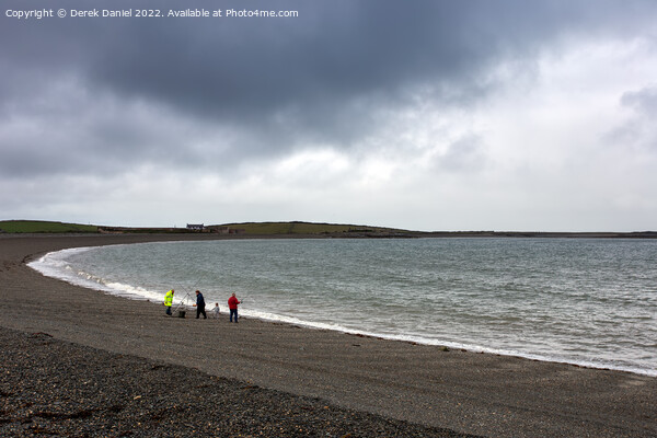 Fishing at Cemlyn Bay, Anglesey Picture Board by Derek Daniel