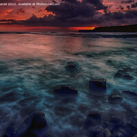 Buy canvas prints of Stunning Sunset Over Kimmeridge Bay by Derek Daniel
