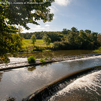 Buy canvas prints of The Serene Beauty of the Stepped River Weir by Derek Daniel