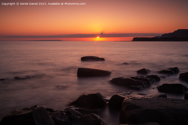 Majestic Sunset over Jurassic Coast Picture Board by Derek Daniel