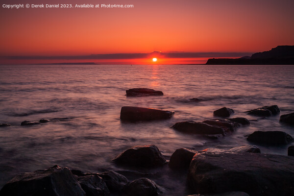 Majestic Sunset over Jurassic Coast Picture Board by Derek Daniel
