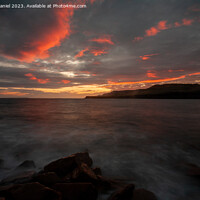 Buy canvas prints of Majestic Sunset at Kimmeridge Bay by Derek Daniel