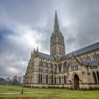 Buy canvas prints of Majestic Salisbury Cathedral by Derek Daniel
