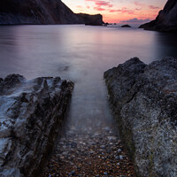 Buy canvas prints of Man O'War Bay Sunrise, Dorset by Derek Daniel