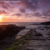 Buy canvas prints of Majestic Sunset at Trebarwith Strand by Derek Daniel