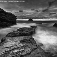 Buy canvas prints of Ethereal Sunset at Trebarwith Strand by Derek Daniel