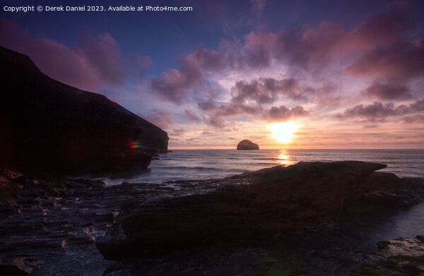Majestic Sunset over Trebarwith Strand Picture Board by Derek Daniel