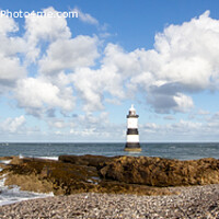 Buy canvas prints of Trwyn Du Lighthouse, Penmon, Anglesey (panoramic) by Derek Daniel