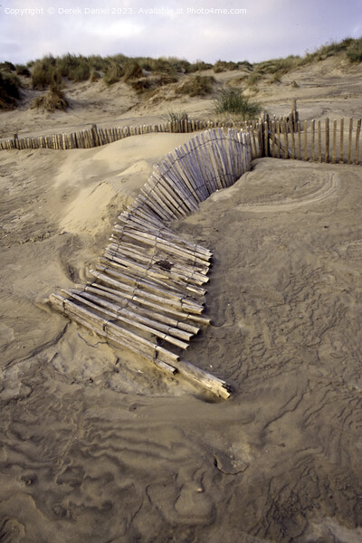 Captivating Broken Fence on Camber Sands Picture Board by Derek Daniel