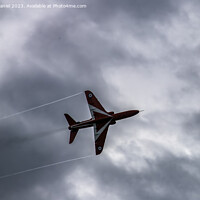 Buy canvas prints of Red Arrow flying solo by Derek Daniel