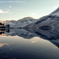 Buy canvas prints of Snow capped mountains at Buttermere by Derek Daniel