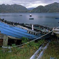 Buy canvas prints of Moored boats by a Scottish Loch by Derek Daniel