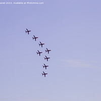 Buy canvas prints of Red Arrows formation flying display at Bournemouth by Derek Daniel