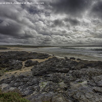 Buy canvas prints of Rocky Beach At Gwithian and Godrevy by Derek Daniel
