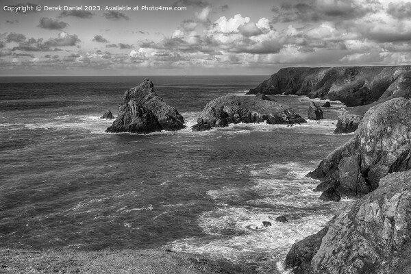 Kynance Cove From The Cliffs (mono) Picture Board by Derek Daniel