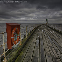 Buy canvas prints of Whitby Pier, Whitby Harbour, West Yorkshire by Derek Daniel