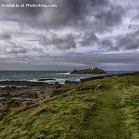 Buy canvas prints of Godrevy Lighthouse (panoramic) by Derek Daniel