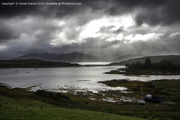 Stormy clouds over Loch Hourn Picture Board by Derek Daniel