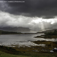 Buy canvas prints of Stormy clouds over Loch Hourn by Derek Daniel