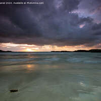 Buy canvas prints of Sunset at Trearddur Beach, Anglesey by Derek Daniel