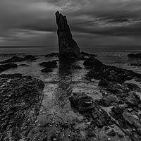 Buy canvas prints of Sea Stack and rocks at Cullen, Moray (panoramic, m by Derek Daniel