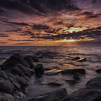 Buy canvas prints of Glorious Sunset over Jurassic Coast by Derek Daniel