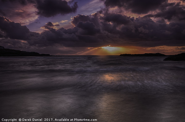 Vibrant Sunset Over Trearddur Bay Picture Board by Derek Daniel
