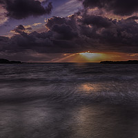Buy canvas prints of Vibrant Sunset Over Trearddur Bay by Derek Daniel