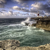 Buy canvas prints of Stormy seas at Portland Bill Lighthouse by Derek Daniel